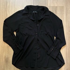 Zara Black Textured Blouse